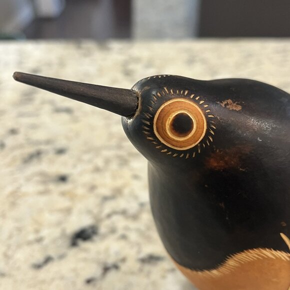 Bertha Medina Bird Gourd Peruvian Signed Hand Carved Folk Art Made in Peru - Picture 4 of 17